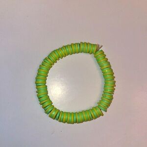 KIDS SIZE!!!!!!!! Yellow and Green Clay bead bracelet